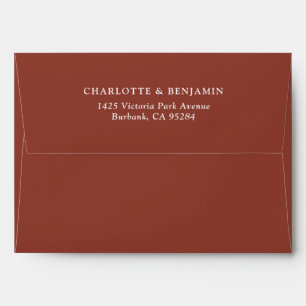 Enveloppe Mariage personnalisé moderne en terre cuite 5.25x7