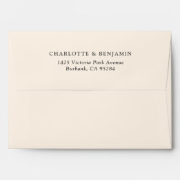Enveloppe Mariage personnalisé moderne ivoire 5,25x7,25
