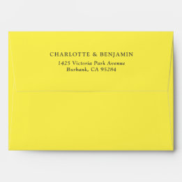Enveloppe Mariage personnalisé moderne jaune citron 5,25x7,2