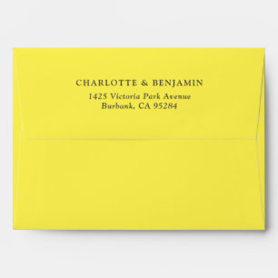 Enveloppe Mariage personnalisé moderne jaune citron 5,25x7,2