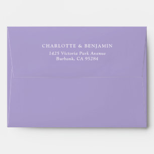 Enveloppe Mariage personnalisé moderne Lavender 5.25x7.25