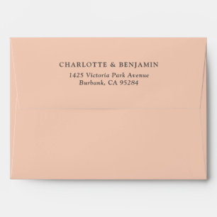 Enveloppe Mariage personnalisé moderne Peach 5,25x7,25