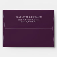 Mariage personnalisé moderne Plum 5.25x7.25