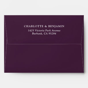 Enveloppe Mariage personnalisé moderne Plum 5.25x7.25