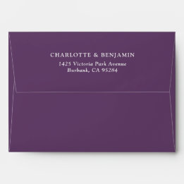 Enveloppe Mariage personnalisé moderne violet 5,25x7,25