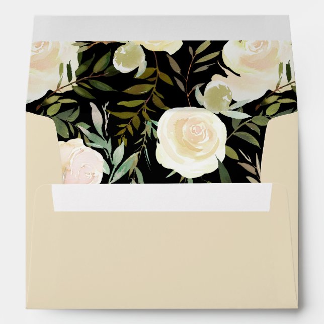 Enveloppe Mariage Personnalisé Nom Foncé Moody Blanc Rose Be (Dos (Bas))