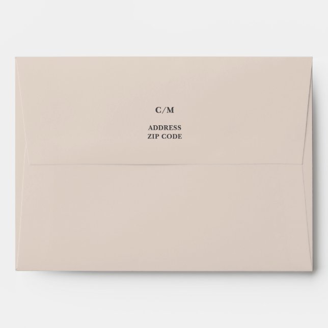 Enveloppe Mariage personnalisé rose vintage (Dos (Haut rabat))