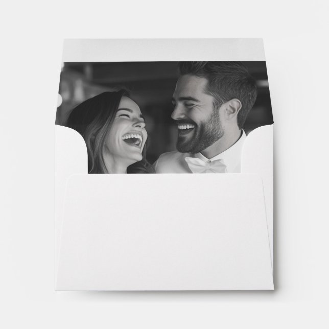 Enveloppe Mariage photo Boho noir et blanc Moderne (Dos (Bas))