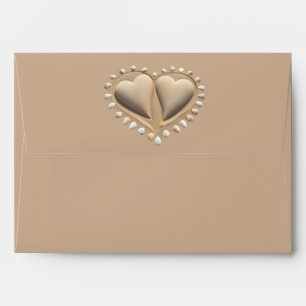 Enveloppe Mariage plage Coeurs de sable