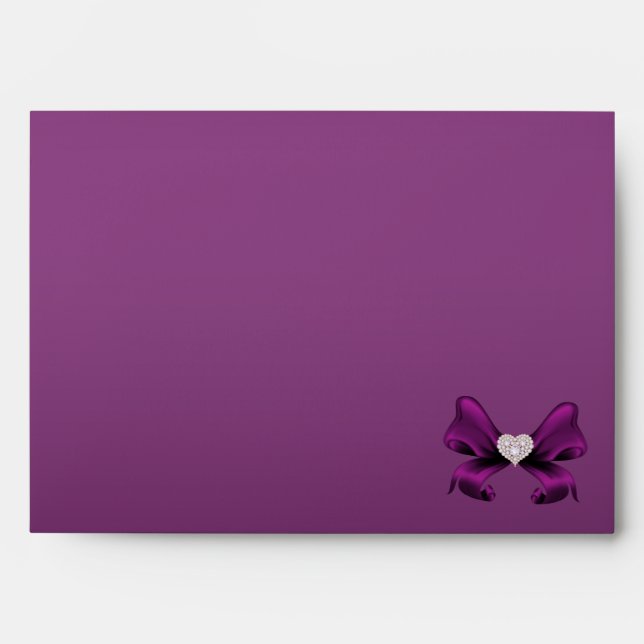 Enveloppe Mariage Plum Purple Peacock (Devant)
