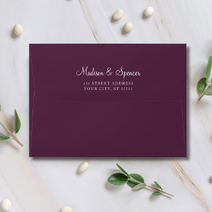 Enveloppe Mariage Plum violet solide 5x7