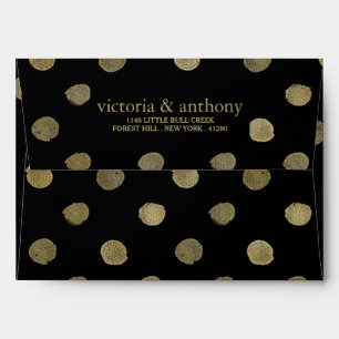 Enveloppe Mariage Pois moderne Black & Gold