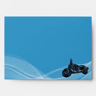 Enveloppe mariage pour motard bleu