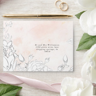 Enveloppe Mariage pré-adressé flush moderne