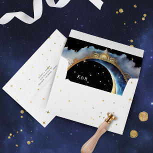 Enveloppe Mariage pré-adressée mystique céleste