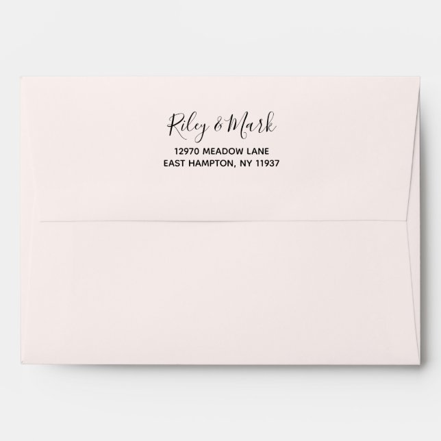 Enveloppe mariage pré-adressés Floral E705 (Dos (Haut rabat))