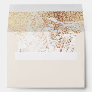 enveloppe Mariage préadressée texturée en faux or