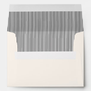 Enveloppe Mariage Rayures Ivoire & Noir