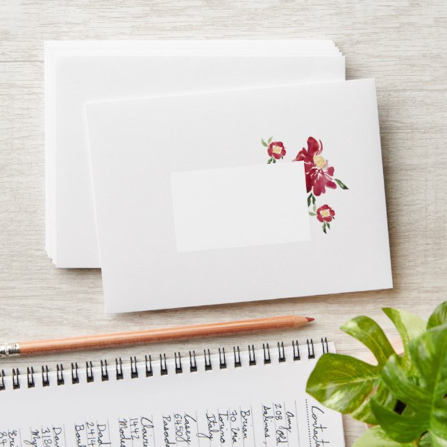 Enveloppe Mariage Red Peonies (Stacked)