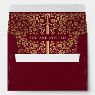 Enveloppe Mariage Red Royal Médiévale Gold
