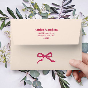 Enveloppe Mariage rétro Coquette Bow