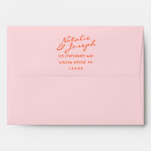 Enveloppe Mariage rétro épisodique à main colorée