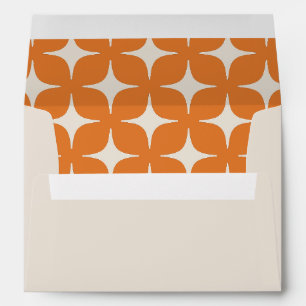 Enveloppe Mariage Rétro Groovy des Années 70 Orange