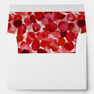 Enveloppe Mariage romantique des pétales de rose rouge