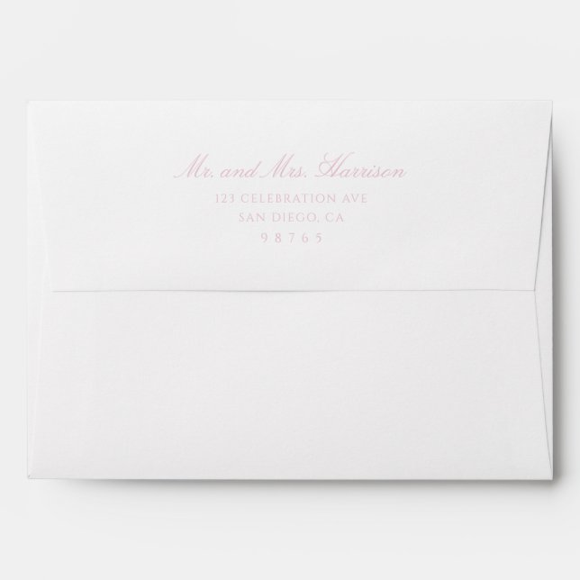 Enveloppe Mariage romantique doux (Dos (Haut rabat))