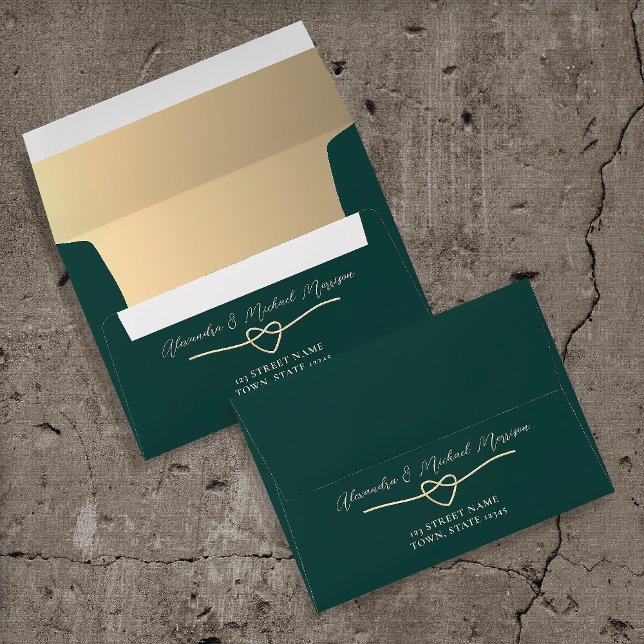 Enveloppe Mariage romantique Emerald Green (Créateur téléchargé)