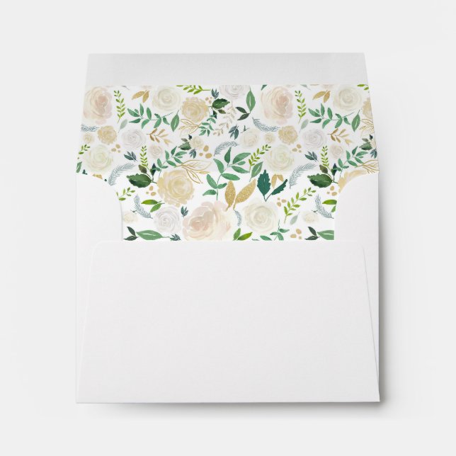 Enveloppe Mariage romantique en bois (Dos (Bas))
