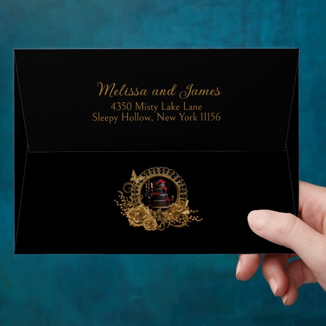 Enveloppe Mariage romantique gothique (Hand)