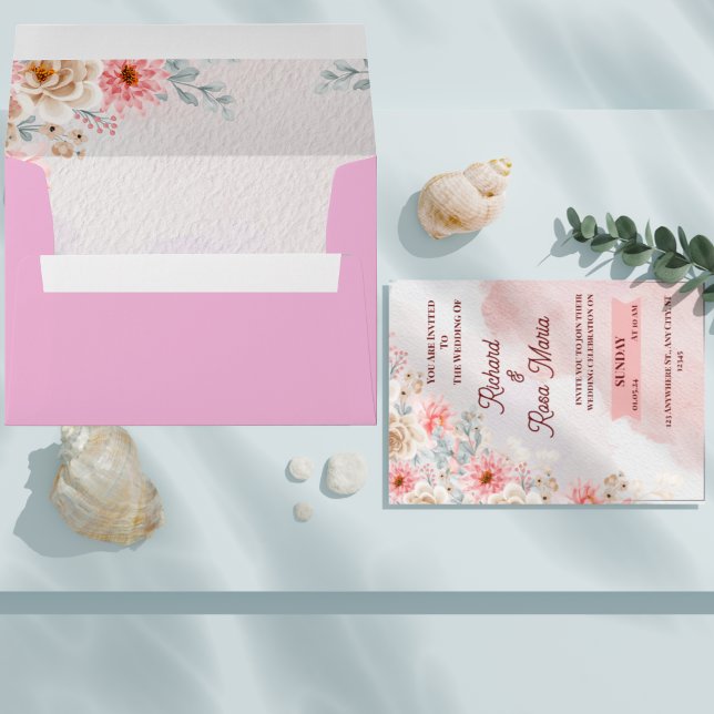 Enveloppe Mariage rose chic (Watercolor Envelope,

Chic Wedding Stationery,
Garden Wedding Theme,
Romantic Envelope,
Whimsical)