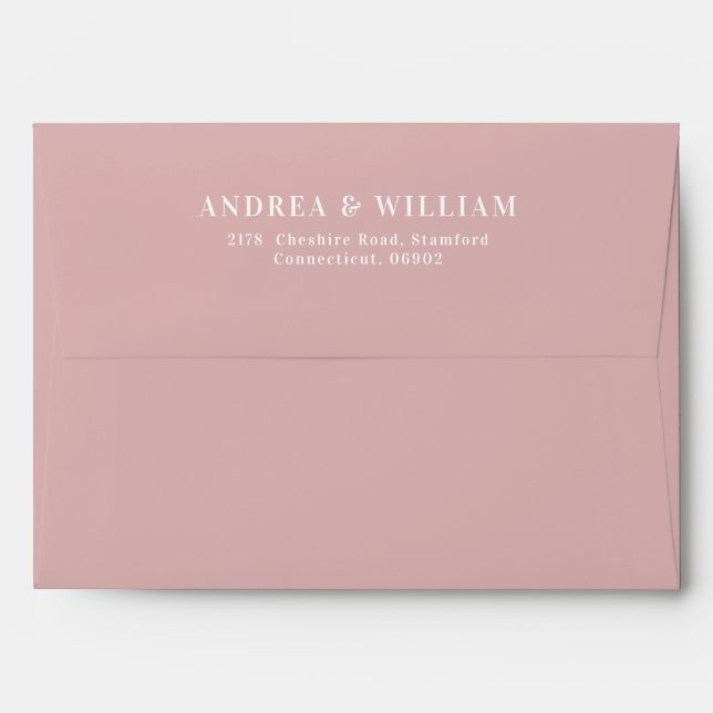Enveloppe Mariage rose Dusty (Dos (Haut rabat))
