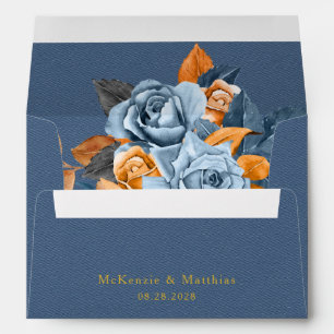 Enveloppe Mariage Rose Dusty Blue Orange Gold Peony