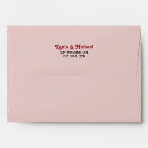 Enveloppe Mariage rose et crème rétro