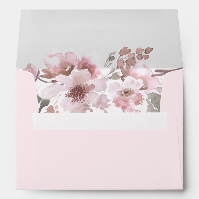 Enveloppe Mariage rose et gris (Dos (Bas))
