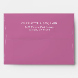 Enveloppe Mariage rose moderne personnalisé 5,25x7,25