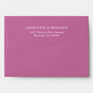 Enveloppe Mariage rose moderne personnalisé 5,25x7,25