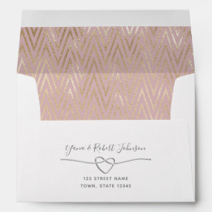 Enveloppe Mariage rose Parties scintillant Gold Adresse de r