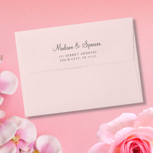 Enveloppe Mariage rose pastel rose vif 5x7