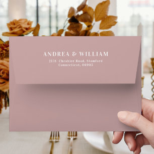 Enveloppe Mariage Rose simple Dusty