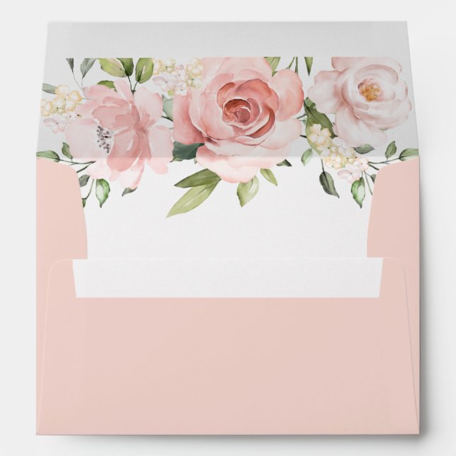 Enveloppe Mariage rose vif et élégant (Dos (Bas))