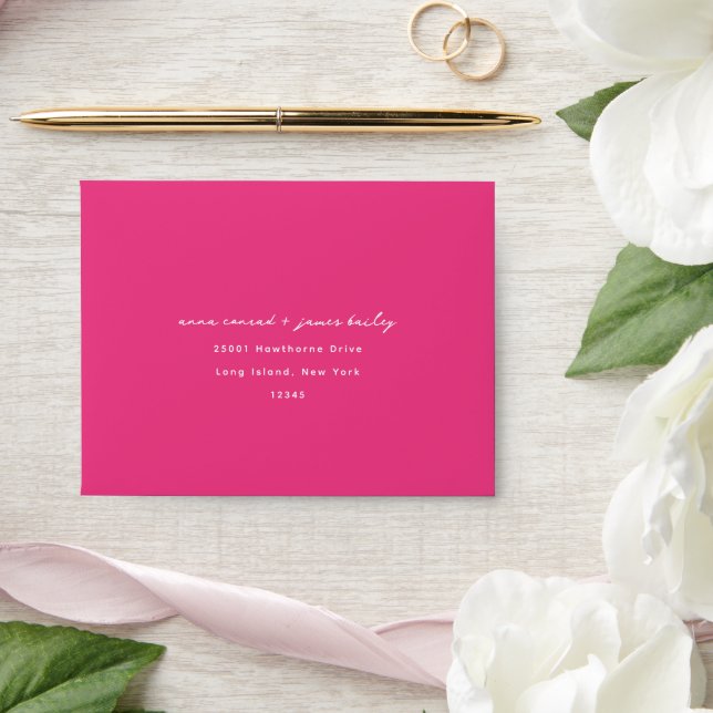 Enveloppe Mariage rose vif RSVP (Wedding)