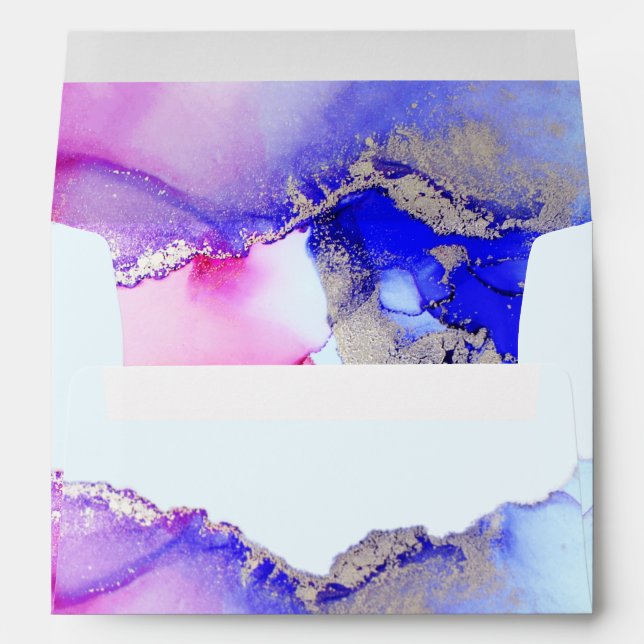 Enveloppe Mariage rose violet chic (Dos (Bas))