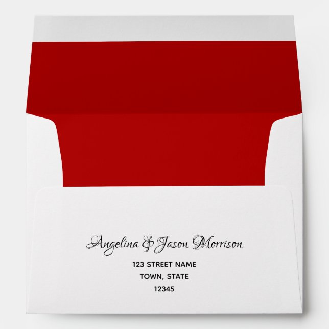 Enveloppe Mariage rouge moderne (Dos (Bas))