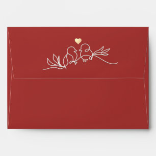Enveloppe Mariage rouge romantique