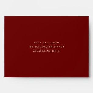 Enveloppe Mariage Rouge Vin Classique Moderne
