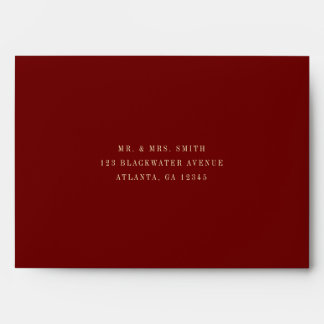Enveloppe Mariage Rouge Vin Classique Moderne