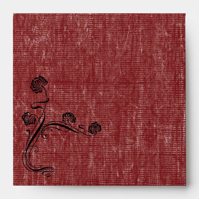 Enveloppe Mariage rouge vintage (Devant)